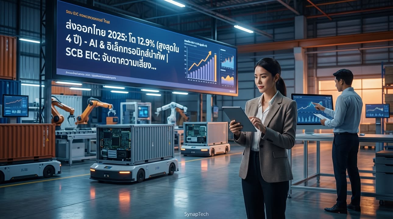 AI จุดพลุเศรษฐกิจไทย: ส่งออกพุ่งสูงสุดในรอบ 4 ปี! แต่ความสำเ…