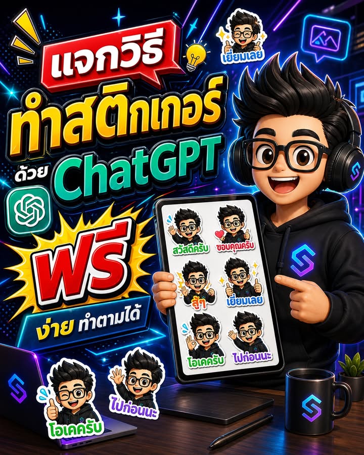 🎨 แจกวิธีทำ Sticker ด้วย ChatGPT แบบทำตามได้จริง