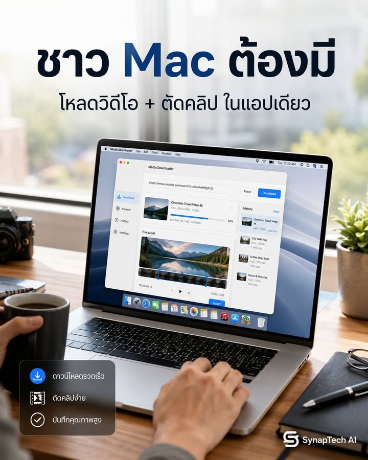 ชาว macOS ต้องไม่พลาด — โหลดวิดีโอ + ตัดคลิป จบในแอปเดียว