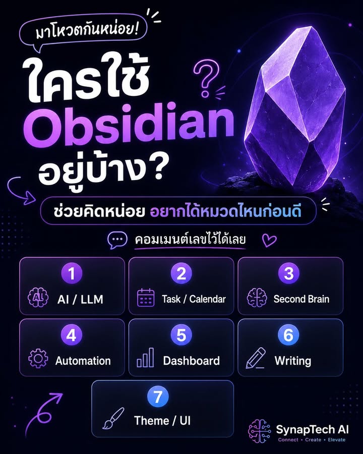 พี่่ๆเพื่อนๆสาย Ai ใครใช้ Obsidian อยู่บ้างครับ?