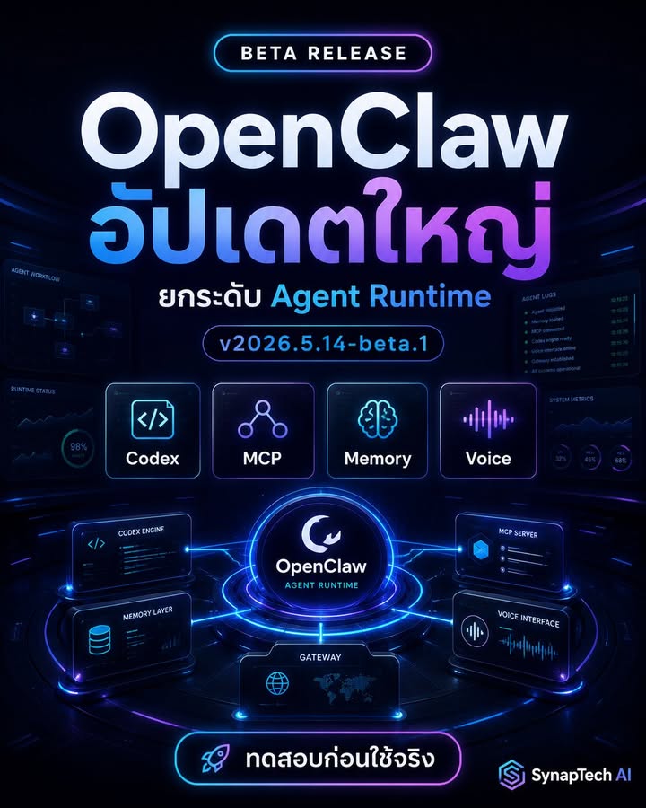 🚨 OpenClaw v2026.5.14-beta.1 มาแล้ว