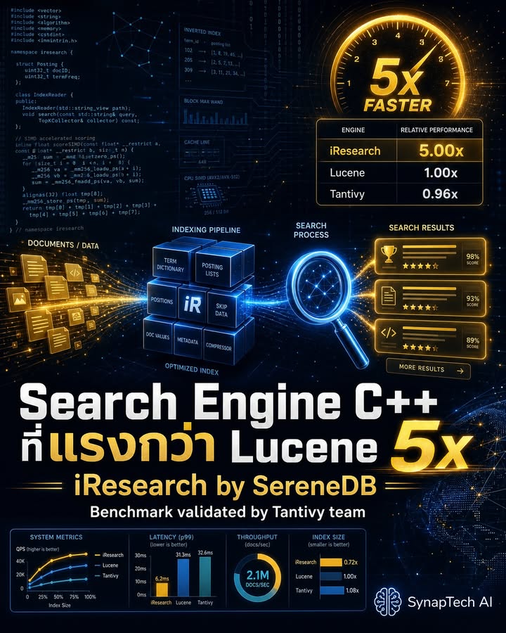 Search Engine C++ ที่แรงกว่า Lucene กับ Tantivy 5x!