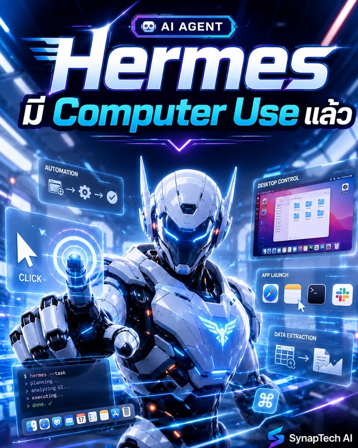 🖱️ Hermes มี computer_use แล้ว — แต่ตอนนี้เป็นสิทธิ์ของสาย M…